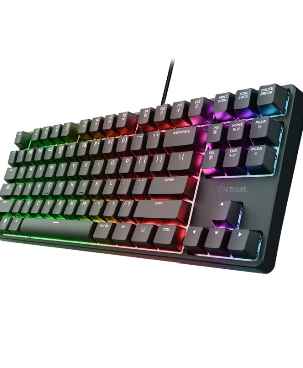 Trust 25724 Gaming Μηχανικό Πληκτρολόγιο Tenkeyless με Huano Brown διακόπτες και RGB φωτισμό (Αγγλικό US)