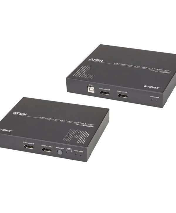 Aten Usb Displayport Dual View Hdbasett 2.0 Kvm Extender 1920 X 1080 Up To 100m Long Reach Mode 1280 X Usb Displayport Dual View CE924