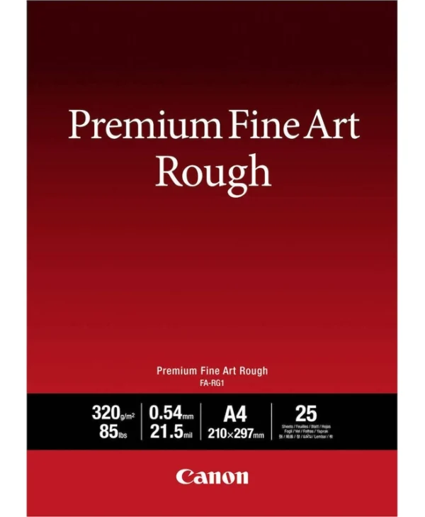Canon FA-RG1 Φωτογραφικό Χαρτί Premium Fine Art Rough A4 (21x30) 320gr/m² για Εκτυπωτές Inkjet 25 Φύλλα 4562C001
