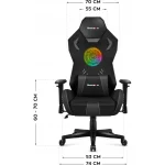 Huzaro Combat 7.6 Υφασμάτινη Καρέκλα Gaming με Ρυθμιζόμενα Μπράτσα και RGB Φωτισμό Μαύρη HZ-COMBAT 7.6 RGB BLACK - Image 8