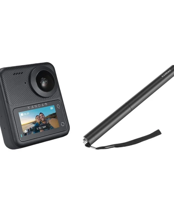 Kandao QooCam 3 Travel Kit 64GB Action Camera 5K Λήψης 360° Υποβρύχια με Οθόνη Αφής 1.9" και Wi-Fi Μαύρη Q23G-02