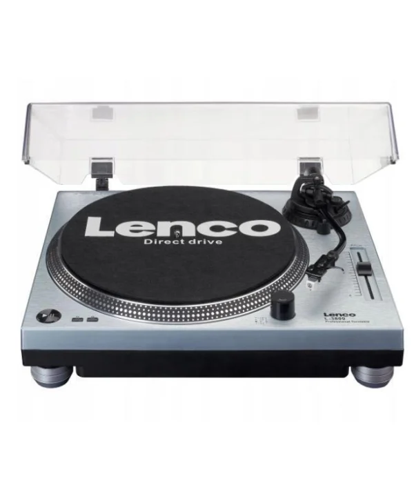 Lenco L-3809ME Πικάπ με Direct Drive και Προενίσχυση Ασημί