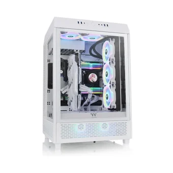 Thermaltake The Tower 500 Gaming Midi Tower Κουτί Υπολογιστή με Πλαϊνό Παράθυρο και RGB Φωτισμό Snow White CA-1X1-00M6WN-00