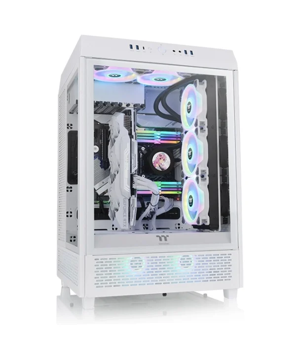 Thermaltake The Tower 500 Gaming Midi Tower Κουτί Υπολογιστή με Πλαϊνό Παράθυρο και RGB Φωτισμό Snow White CA-1X1-00M6WN-00
