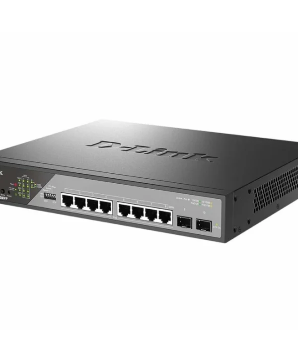 D-Link DSS-200G-10MPP/E Managed L2 PoE+ Switch με 8 Θύρες Ethernet και 2 SFP Θύρες