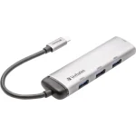 Verbatim V7 Hub 4 Θυρών USB 3.0 με σύνδεση USB-C Ασημί 49147 - Image 5