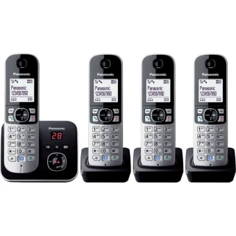 Panasonic KX-TG6824 Ασύρματο Τηλέφωνο Quad Μαύρο KX-TG6824GB