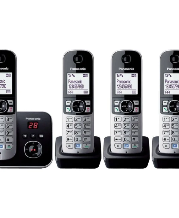 Panasonic KX-TG6824 Ασύρματο Τηλέφωνο Quad Μαύρο KX-TG6824GB