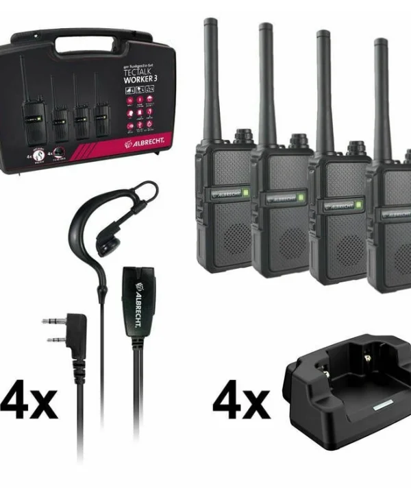 Albrecht Tectalk Worker 3 Ασύρματος Πομποδέκτης PMR 0.5W χωρίς Οθόνη Σετ 4τμχ 29826