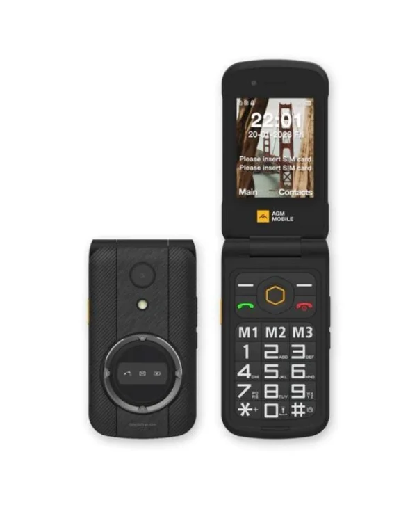 AGM M8 Flip Dual SIM Ανθεκτικό Κινητό με Μεγάλα Κουμπιά Μαύρο AGM_M8_EU001B