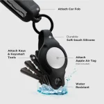 Keysmart Air Flex Θήκη Μπρελόκ Σιλικόνης για AirTag σε Μαύρο χρώμα KS041-BLK - Image 2