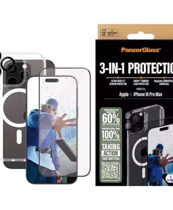 Panzerglass Bundle 3in1 Iphone 16 Pro Max 6.9" D3o Hardcase + Screen Protector Uwf+ Lens B1294+2864+1284
