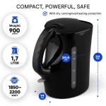 Bomann Βραστήρας 1.7lt 2200W Μαύρος 660791 - Image 7