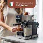 Profi Cook PC-ES-KA1266 Μηχανή Espresso 1350W Πίεσης 20bar για Cappuccino Γκρι 501266 - Image 2