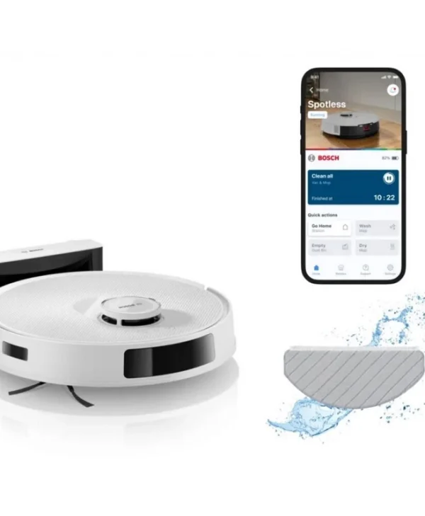 Bosch Spotless Advanced Σκούπα Ρομπότ με Χαρτογράφηση Laser & Απορρόφηση 11000Pa Λευκή BCRC2W