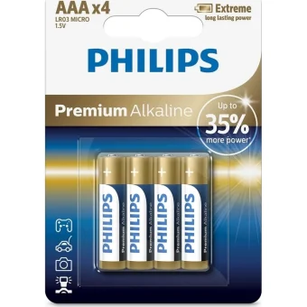 Philips Premium Αλκαλικές Μπαταρίες AAA 1.5V 4τμχ Phil-LR03M4B/10