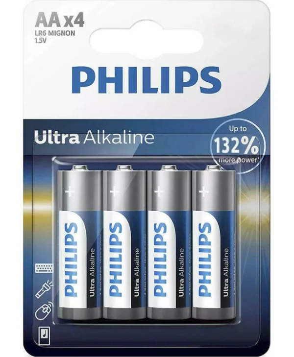 Philips Ultra Αλκαλικές Μπαταρίες AA 1.5V 4τμχ Phil-LR6E4B/10