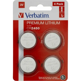 Verbatim Premium Lithium Μπαταρίες Ρολογιών CR2450 3V 4τμχ 49535