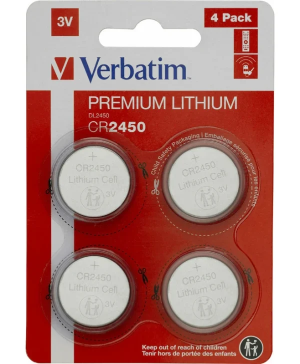 Verbatim Premium Lithium Μπαταρίες Ρολογιών CR2450 3V 4τμχ 49535