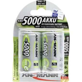 Ansmann Επαναφορτιζόμενες Μπαταρίες D Ni-MH 5000mAh 1.2V 2τμχ 5030922