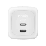 Belkin Φορτιστής GaN με 2 Θύρες USB-C και Καλώδιο USB-C - USB-C 67W Power Delivery Λευκός (BoostCharge Pro) WCH020KQ2MWH-B6 - Image 4