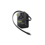 Baseus Enercore Cg11 Network Charger 70w Universal Network Adapter 2 X Ac 2 X Usb 2 X Usb Type-c Retractable Usb Type-c Cable Black "e0307e00" Includes Vat 0.18lei 6932172696474 E0307E00