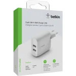 Belkin Φορτιστής Χωρίς Καλώδιο με 2 Θύρες USB-A 24W Λευκός (Boost Charge) WCB002vfWH - Image 6