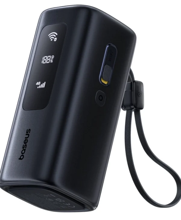 Baseus EnerGeek GX11 MiFi Power Bank 20000mAh 67W με Θύρα USB-A και 2 Θύρες USB-C Μαύρο E0025701