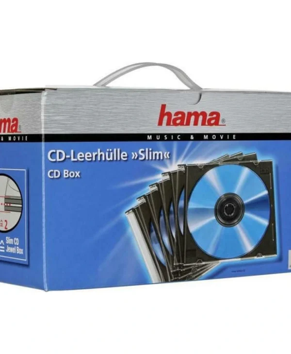 HAMA CD Box για 1 Δίσκο με Διάφανη Πρόσοψη σε Μαύρο Χρώμα 50τμχ 51269