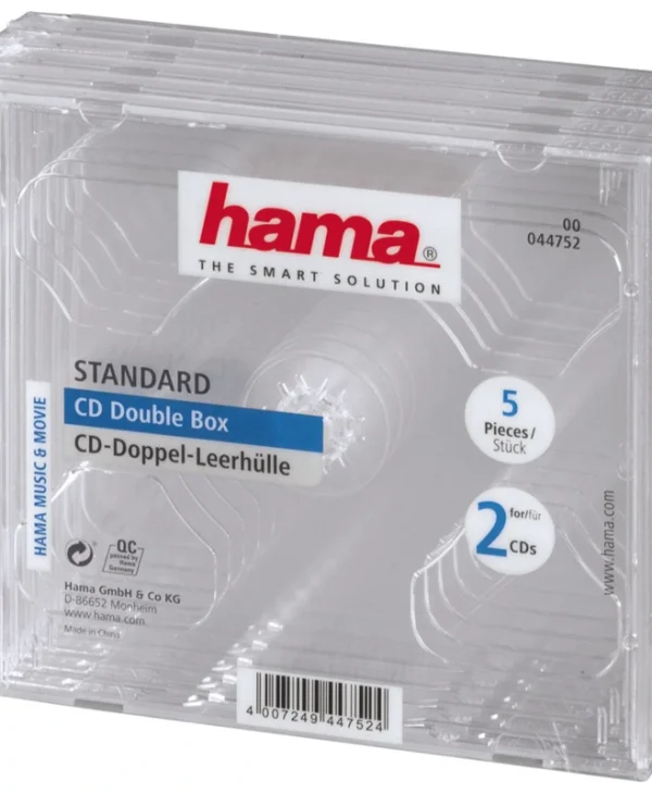 HAMA CD Box για 2 Δίσκους σε Διάφανο Χρώμα 5τμχ 44752