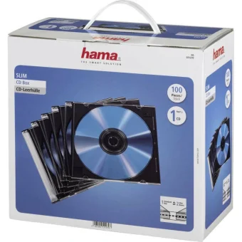 HAMA CD Box για 1 Δίσκο με Διάφανη Πρόσοψη σε Μαύρο Χρώμα 100τμχ 51270