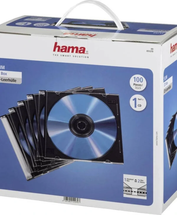 HAMA CD Box για 1 Δίσκο με Διάφανη Πρόσοψη σε Μαύρο Χρώμα 100τμχ 51270