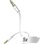 Inakustik Καλώδιο Ήχου 3.5mm male - 3.5mm male Λευκό 0.75m με Επίχρυσους Ακροδέκτες 0031010075 5τμχ