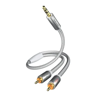 Inakustik Καλώδιο Ήχου 3.5mm male - RCA male Γκρι 1.5m με Επίχρυσους Ακροδέκτες 004100015