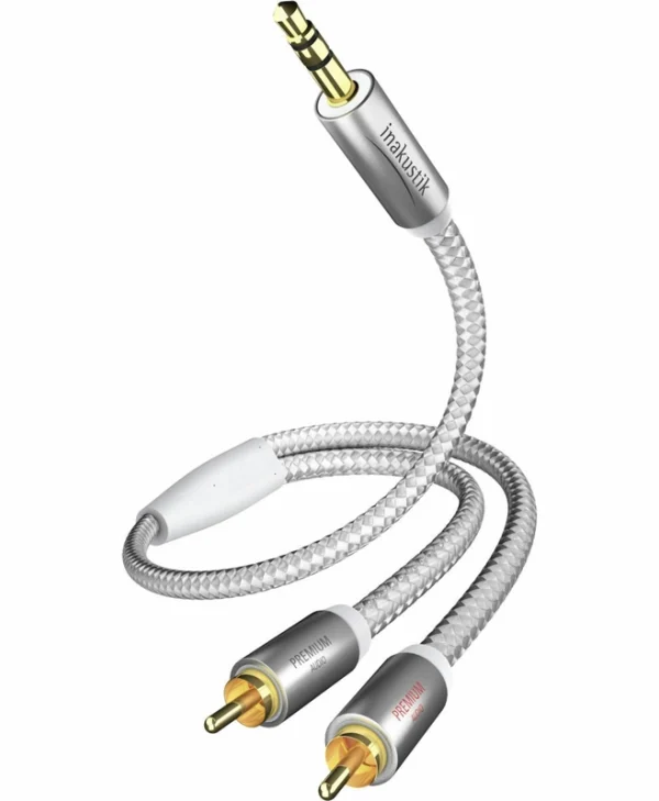 Inakustik Καλώδιο Ήχου 3.5mm male - RCA male Λευκό 5m με Επίχρυσους Ακροδέκτες 00410005