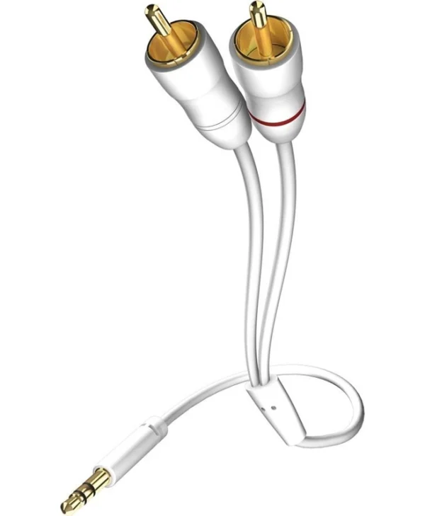 Inakustik Καλώδιο Ήχου 3.5mm male - RCA male Λευκό 5.0m με Επίχρυσους Ακροδέκτες 00310005