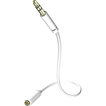 Inakustik Καλώδιο Ήχου 3.5mm male - 3.5mm female Λευκό 5m με Επίχρυσους Ακροδέκτες 00310505