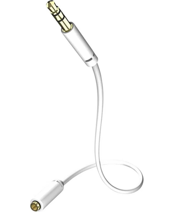 Inakustik Καλώδιο Ήχου 3.5mm male - 3.5mm female Λευκό 5m με Επίχρυσους Ακροδέκτες 00310505