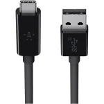 Belkin 3.1 USB-A to USB-C Cable USB 3.1 Cable USB-C male - USB-A PD Μαύρο 1m F2CU029BT1M-BLK