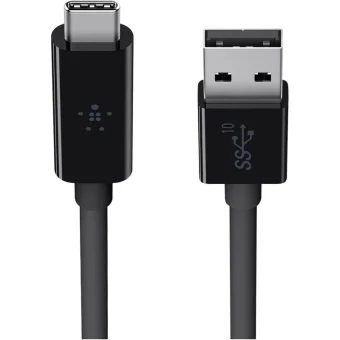 Belkin 3.1 USB-A to USB-C Cable USB 3.1 Cable USB-C male - USB-A PD Μαύρο 1m F2CU029BT1M-BLK