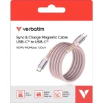 Verbatim Magnetic / Braided / Spiral USB 2.0 Cable USB-C male - USB-C 100W PD Ροζ 1.2m 31857 - Image 2