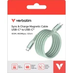 Verbatim Braided / Magnetic / Spiral USB 2.0 Cable USB-C male - USB-C 100W PD Πράσινο 1.2m 31855 - Image 4