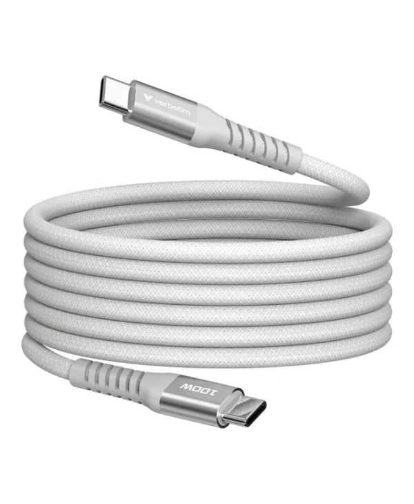 Verbatim Braided USB 2.0 Cable USB-C male - USB-C 100W PD Γκρι 1.2m 31854