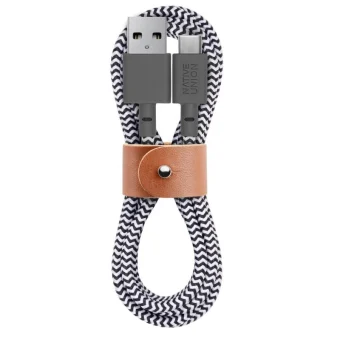 Native Union Union Belt Braided USB 2.0 Cable USB-C male - USB-A Γκρι 1.2m BELT-AC-ZEB-NP