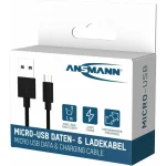 Ansmann Regular USB 2.0 to micro USB Cable Μαύρο 1m (1700-0129) - Image 7