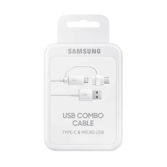 Samsung Regular USB to micro USB / Type-C Cable 3A Λευκό 1.5m (EP-DG930DWEGWW)
