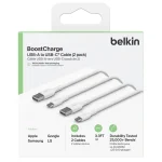 Belkin 2Pack USB 2.0 Cable USB-C male - USB-A 15W Λευκό 1m CAB001BT1MWH2PK CAB001bt1MWH2PK - Image 8