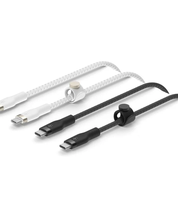 Belkin 2Pack Braided USB 2.0 Cable USB-C male - USB-C PD Μαύρο 1m CAB011BT1MBW2PK CAB011bt1MBW2PK