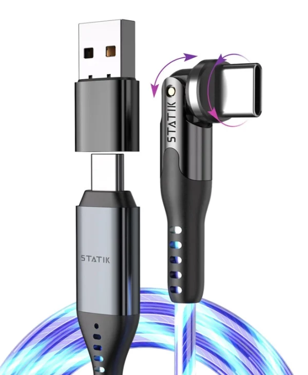 Statik Statik Powerpivot Pro Rotating 2-in-1 Regular USB to Type-C Cable Μπλε 2m PUP-0465-6FT-CC