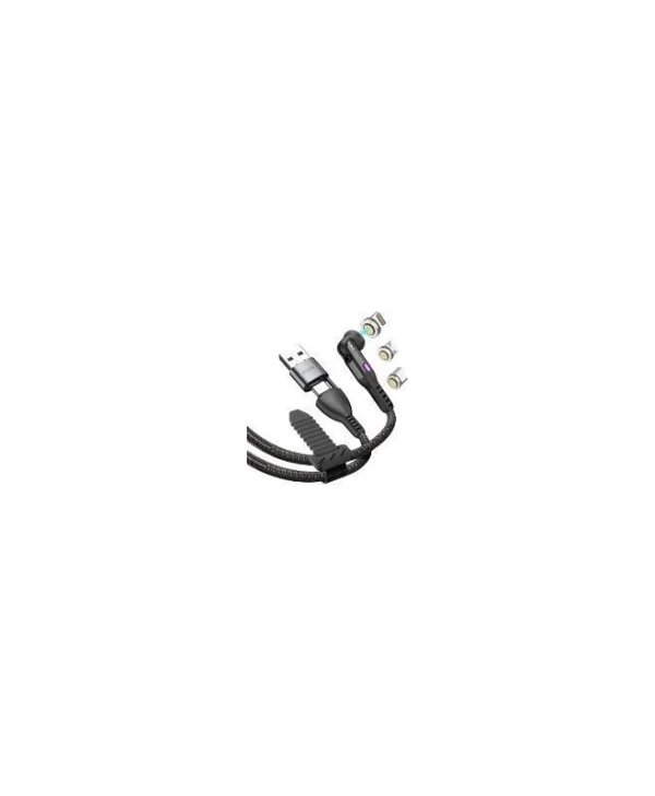 Statik Magnetic / Braided USB to Type-C / micro USB / Lightning Cable Μαύρο 2m PUP-0520-6FT